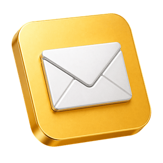Ozdobna ikona koperty e-mail 3D na stronie kontaktowej