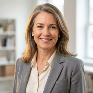 Fotografia profilowa Sarah Coleman, przedstawionej jako dyrektor finansowa w Zyskonex